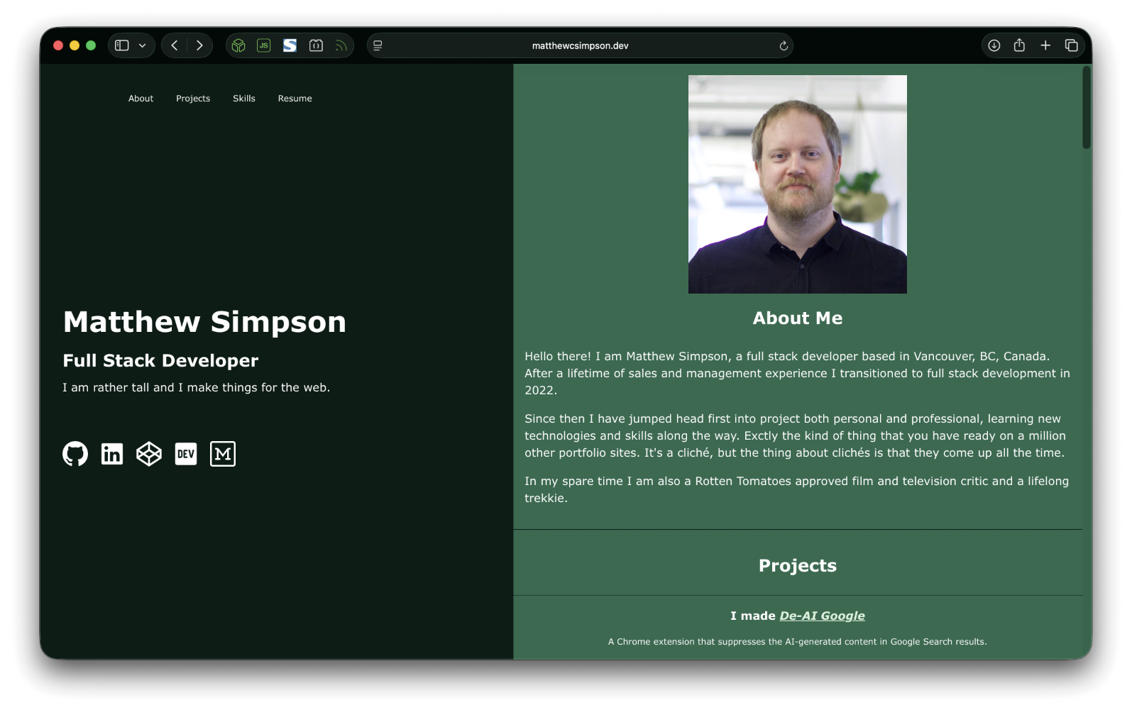 Matthew Simpson - Full Stack Developer
